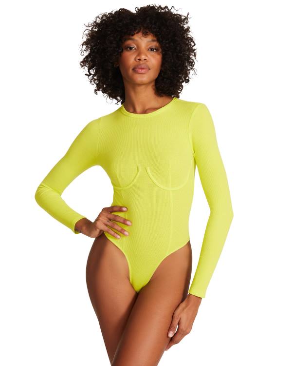 Bodysuit γυναικεια Steve Madden Corset Lime ανοιχτο πρασινο | SM-574YB