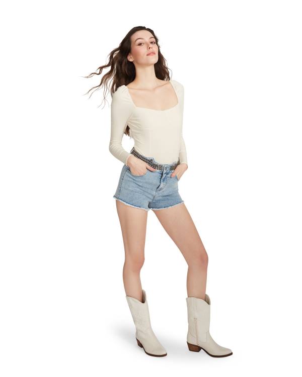 Bodysuit γυναικεια Steve Madden Square Neck Μπεζ | SM-134AG