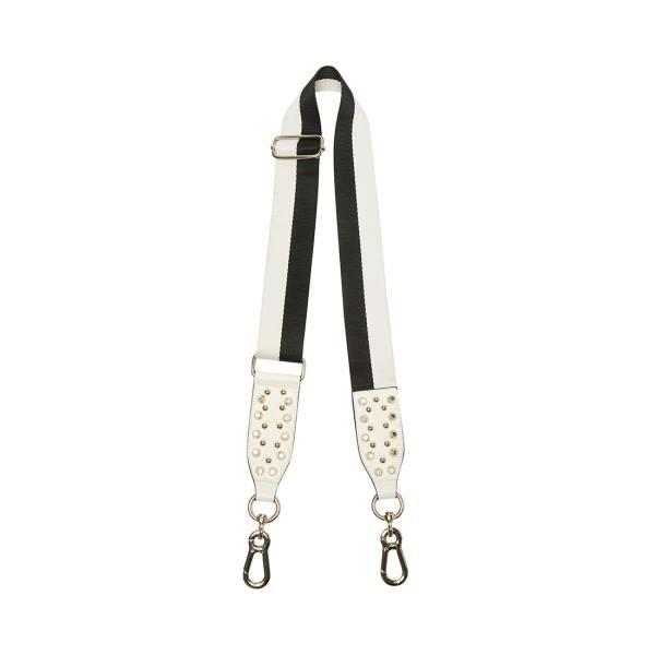 Handbag Strap γυναικεια Steve Madden Striped Studded μαυρα ασπρα | SM-426XY