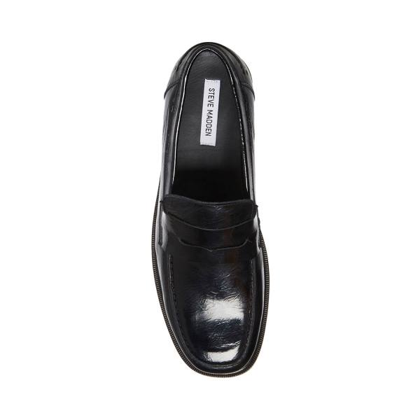 Loafers ανδρικα Steve Madden Brookline λουστρινι μαυρα | SM-687DN