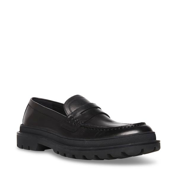 Loafers ανδρικα Steve Madden Charles δερματινα μαυρα | SM-241BG