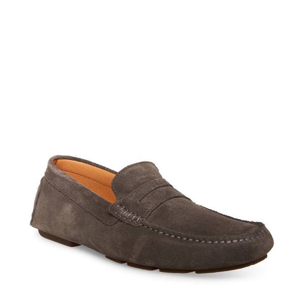 Loafers ανδρικα Steve Madden Italo σουετ σκούρο γκρι | SM-391TF