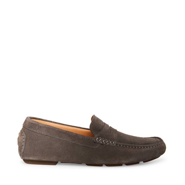 Loafers ανδρικα Steve Madden Italo σουετ σκούρο γκρι | SM-391TF