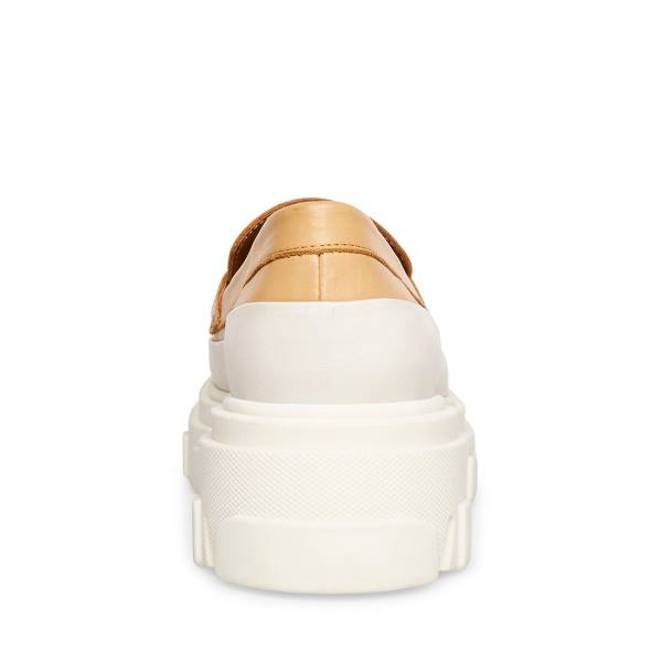 Loafers γυναικεια Steve Madden Flossie Tan δερματινα Μπεζ | SM-270IQ