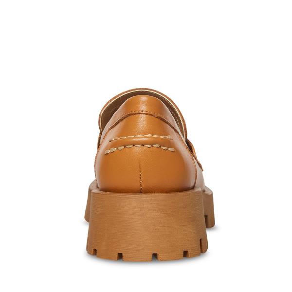 Loafers γυναικεια Steve Madden Lawrence Cognac δερματινα καφε | SM-236BX