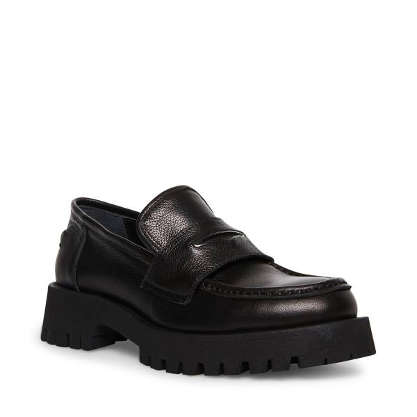 Loafers γυναικεια Steve Madden Lawrence δερματινα μαυρα | SM-479WL