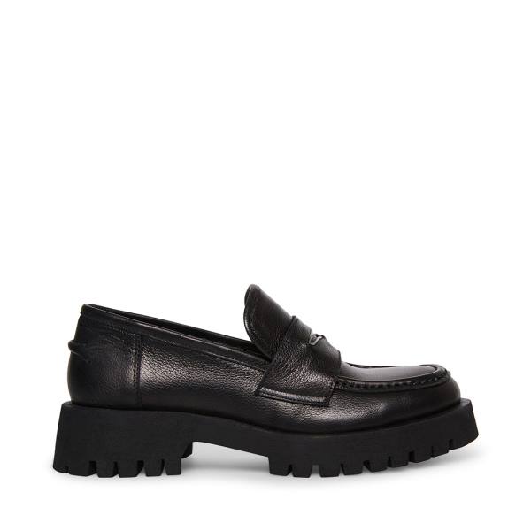 Loafers γυναικεια Steve Madden Lawrence δερματινα μαυρα | SM-479WL