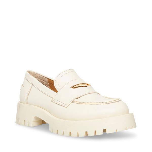 Loafers γυναικεια Steve Madden Lawrence Bone δερματινα Μπεζ | SM-483DQ