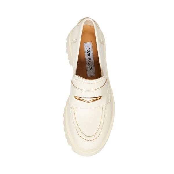 Loafers γυναικεια Steve Madden Lawrence Bone δερματινα Μπεζ | SM-483DQ