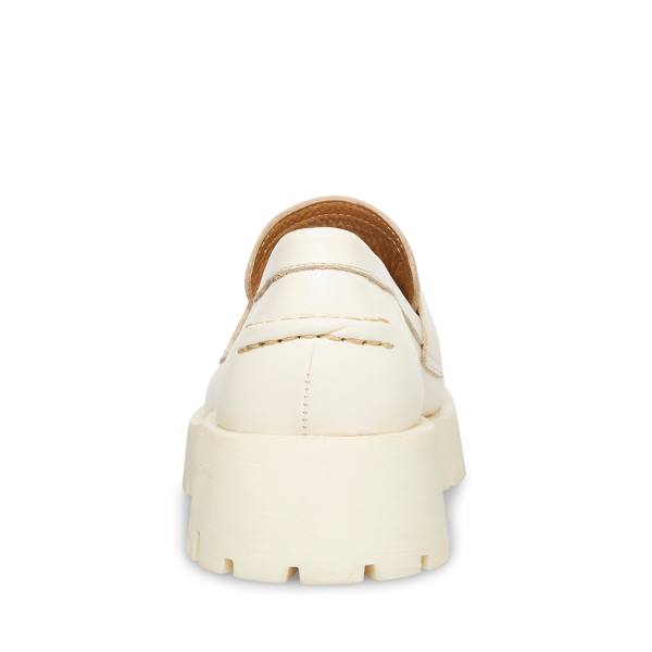 Loafers γυναικεια Steve Madden Lawrence Bone δερματινα Μπεζ | SM-483DQ