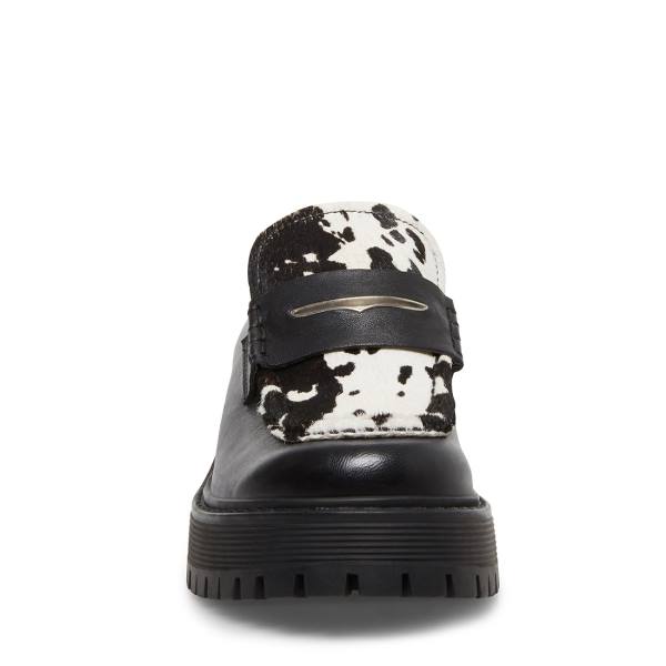 Loafers γυναικεια Steve Madden Malvern-c μαυρα ασπρα | SM-796QL