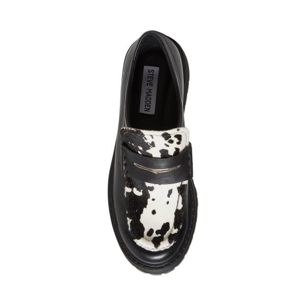 Loafers γυναικεια Steve Madden Malvern-c μαυρα ασπρα | SM-796QL