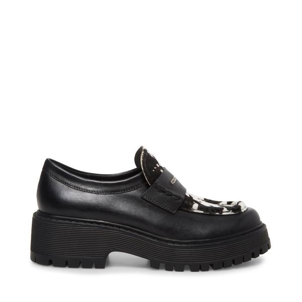 Loafers γυναικεια Steve Madden Malvern-c μαυρα ασπρα | SM-796QL