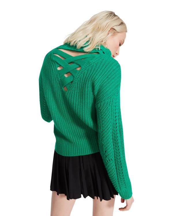 Αριστος γυναικεια Steve Madden Cross Back Turtleneck πουλοβερ πρασινο | SM-280QC