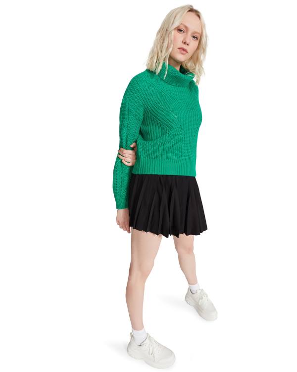 Αριστος γυναικεια Steve Madden Cross Back Turtleneck πουλοβερ πρασινο | SM-280QC