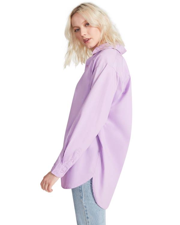 Αριστος γυναικεια Steve Madden Oversized Button Up μωβ | SM-735KA