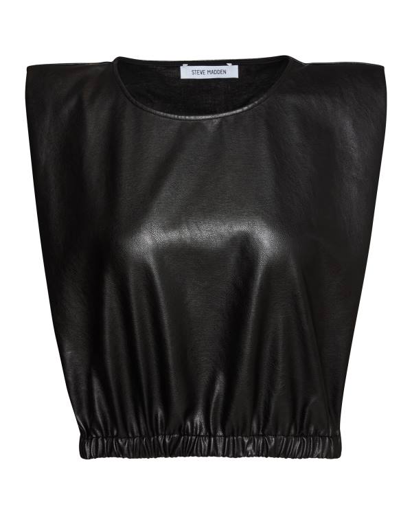 Αριστος γυναικεια Steve Madden Shoulder Pad Cropped Tank μαυρα | SM-608LV