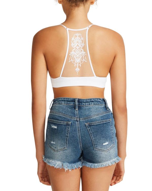 Αριστος γυναικεια Steve Madden The Ella Mesh Bralette ασπρα | SM-016ZK