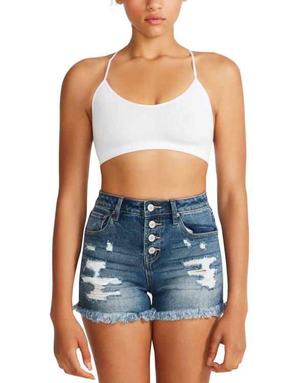 Αριστος γυναικεια Steve Madden The Ella Mesh Bralette ασπρα | SM-016ZK