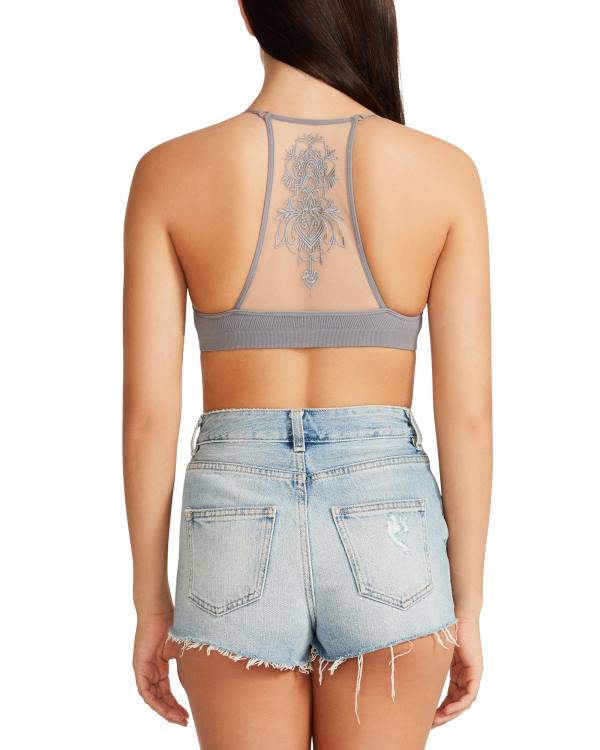 Αριστος γυναικεια Steve Madden The Ella Mesh Bralette γκρι | SM-096LQ