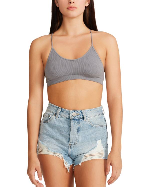 Αριστος γυναικεια Steve Madden The Ella Mesh Bralette γκρι | SM-096LQ