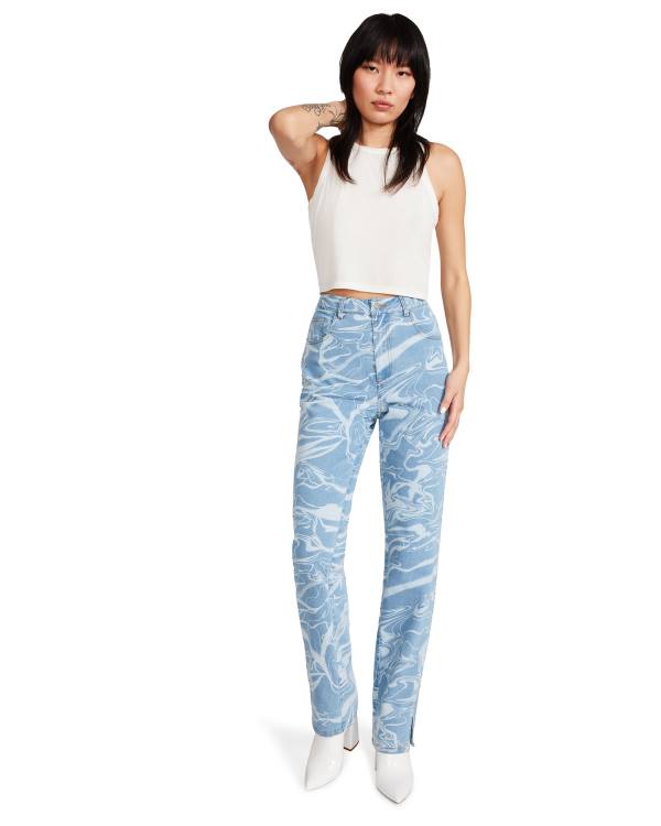 Παντελονια γυναικεια Steve Madden Denim Swirl Pants μπλε | SM-605QE