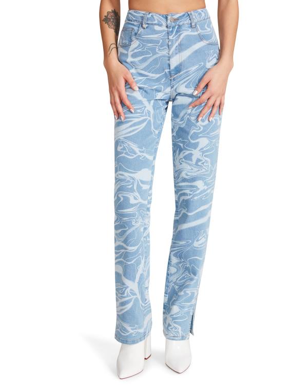 Παντελονια γυναικεια Steve Madden Denim Swirl Pants μπλε | SM-605QE