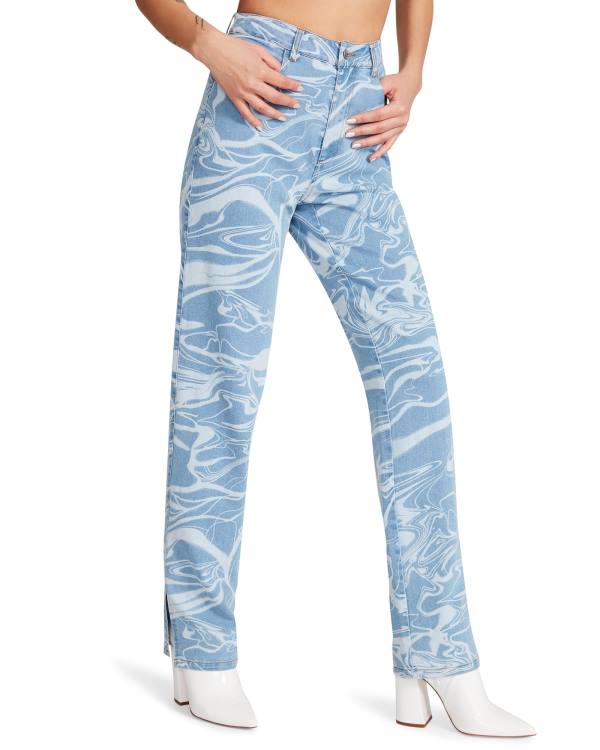 Παντελονια γυναικεια Steve Madden Denim Swirl Pants μπλε | SM-605QE