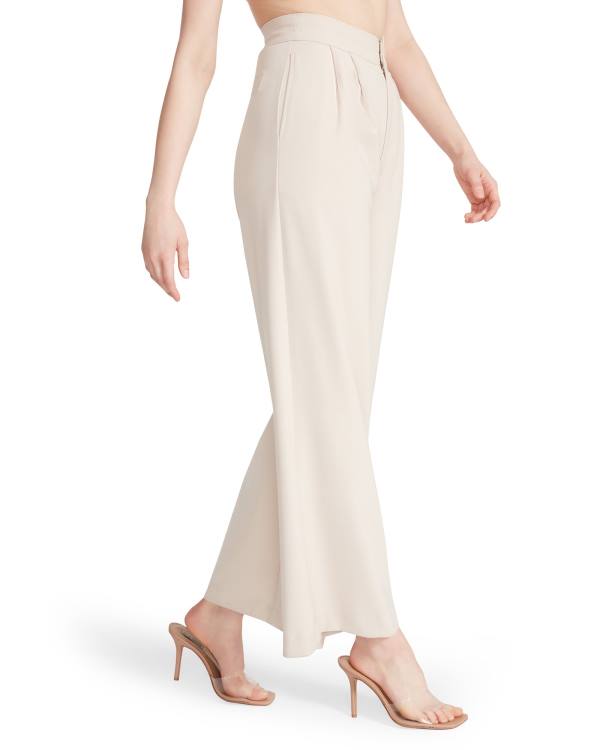 Παντελονια γυναικεια Steve Madden High Waisted Trouser Ivory ασπρα | SM-951HI