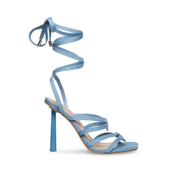 Τακούνια γυναικεια Steve Madden Bella Denim Fabric Heel μπλε | SM-358AE