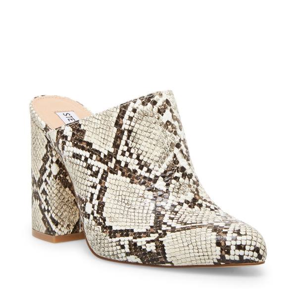 Τακούνια γυναικεια Steve Madden Ditty Snake Heel μαυρα ασπρα Snakeskin | SM-401QX