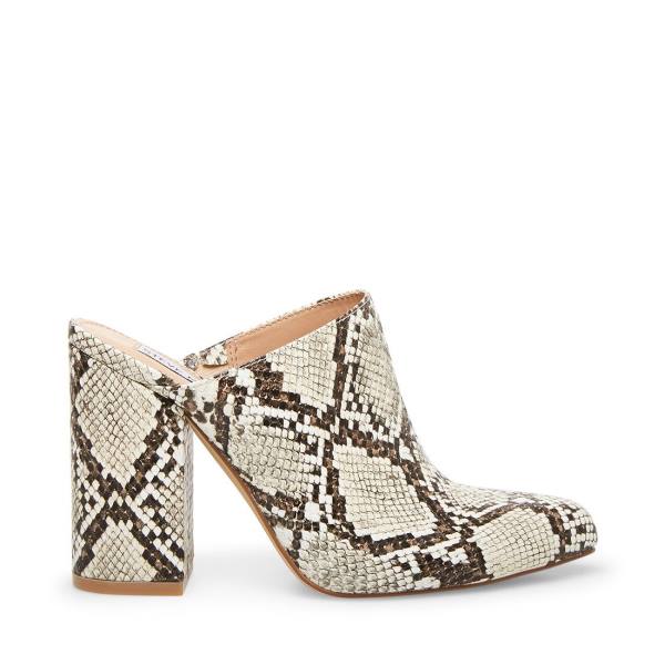 Τακούνια γυναικεια Steve Madden Ditty Snake Heel μαυρα ασπρα Snakeskin | SM-401QX