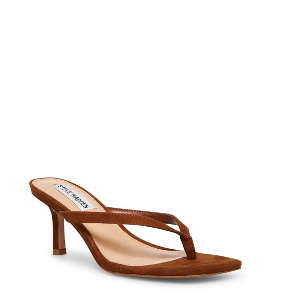 Τακούνια γυναικεια Steve Madden Melrose Chestnut σουετ Heel καφε | SM-091ZI