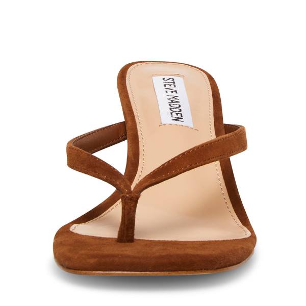 Τακούνια γυναικεια Steve Madden Melrose Chestnut σουετ Heel καφε | SM-091ZI