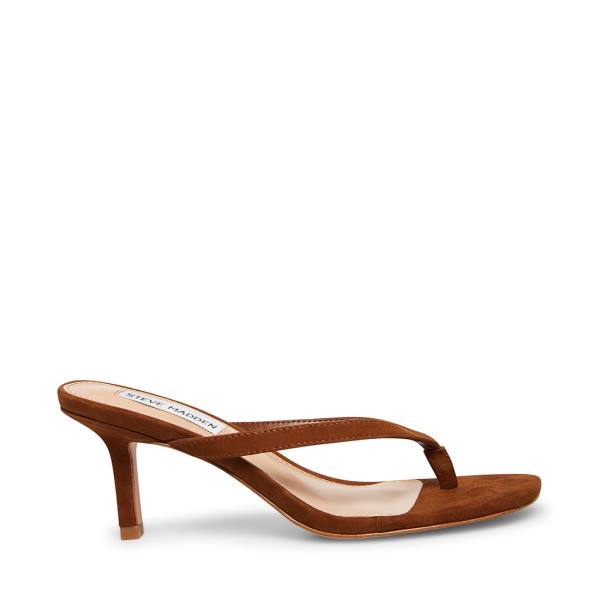 Τακούνια γυναικεια Steve Madden Melrose Chestnut σουετ Heel καφε | SM-091ZI