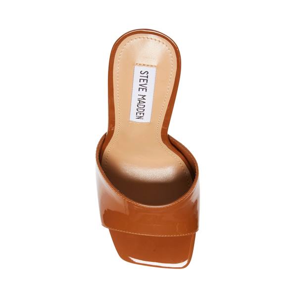 Τακούνια γυναικεια Steve Madden Signal Cognac λουστρινι Heel καφε | SM-417AL