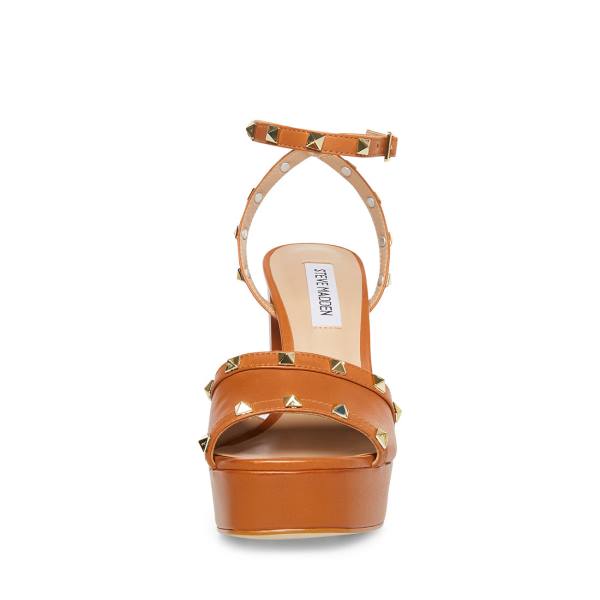 Τακούνια γυναικεια Steve Madden Tabari Cognac δερματινα Heel καφε | SM-023SZ