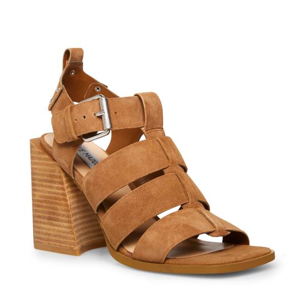 Τακούνια γυναικεια Steve Madden Tribeca Chestnut σουετ Heel καφε | SM-436HC