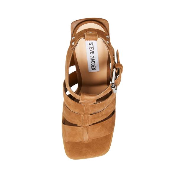 Τακούνια γυναικεια Steve Madden Tribeca Chestnut σουετ Heel καφε | SM-436HC