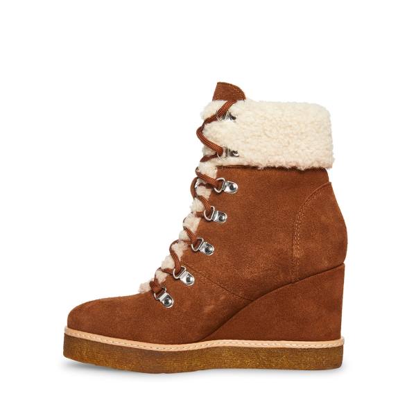 αρβυλα γυναικεια Steve Madden Marcel Cognac σουετ καφε | SM-640OL