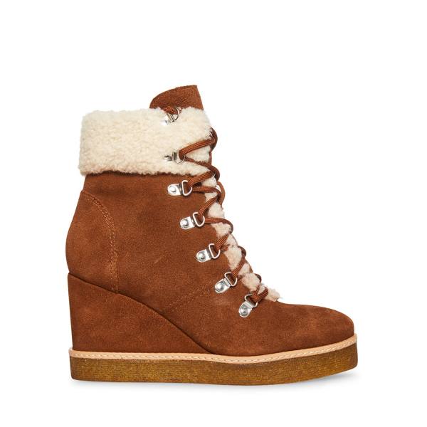 αρβυλα γυναικεια Steve Madden Marcel Cognac σουετ καφε | SM-640OL