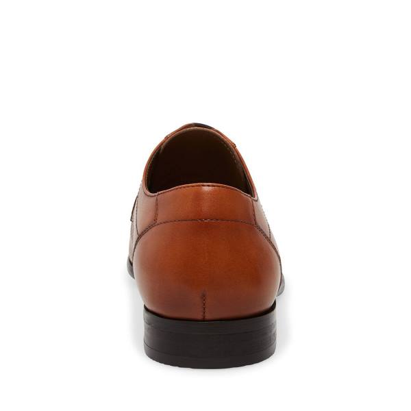 επισημα παπουτσια ανδρικα Steve Madden Perris Cognac δερματινα καφε | SM-859LK