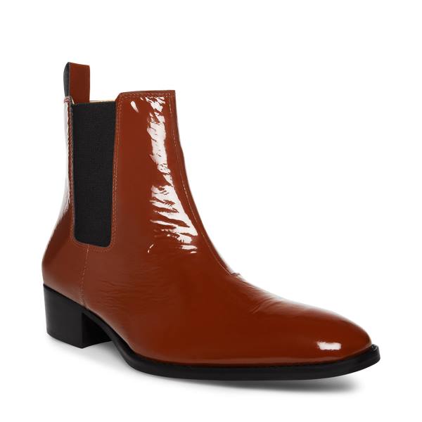 μποτεσ ανδρικα Steve Madden Dex-l Cognac λουστρινι καφε | SM-598VT