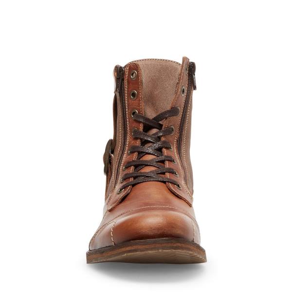 μποτεσ ανδρικα Steve Madden Sidetrack Cognac δερματινα καφε | SM-847BK