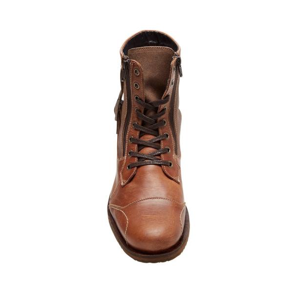 μποτεσ ανδρικα Steve Madden Sidetrack Cognac δερματινα καφε | SM-847BK