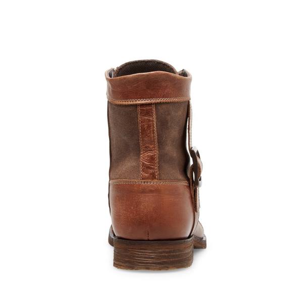 μποτεσ ανδρικα Steve Madden Sidetrack Cognac δερματινα καφε | SM-847BK