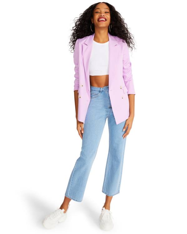 μπουφαν γυναικεια Steve Madden Boyfriend Blazer μωβ | SM-704PU