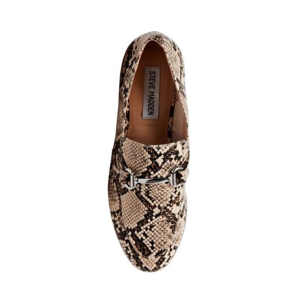 παπουτσια μπαλαρινεσ γυναικεια Steve Madden Kensley Tan Snake καφε Snakeskin | SM-526RG