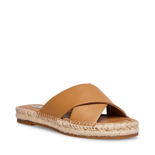 σανδαλια γυναικεια Steve Madden Brienna Tan δερματινα καφε | SM-538HI