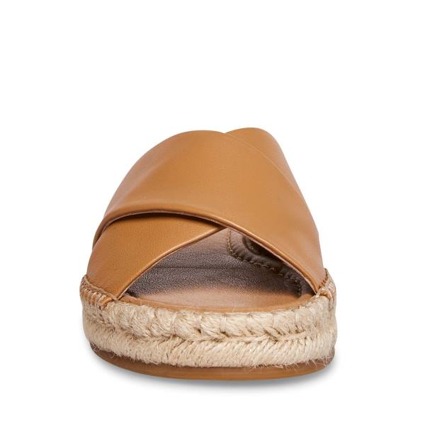 σανδαλια γυναικεια Steve Madden Brienna Tan δερματινα καφε | SM-538HI